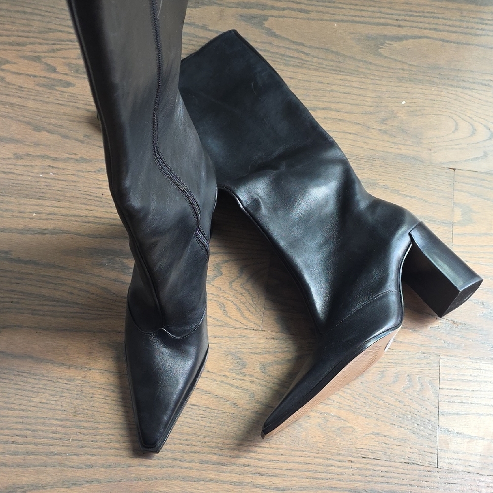 Schutz Elegant Black Leather Women's Boots